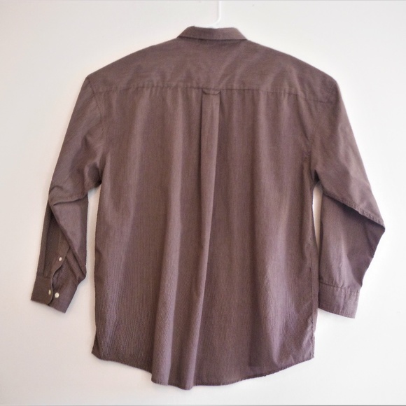 Mens Saddlebred Brown Pin Striped Button Down 2XLT - Picture 2 of 8